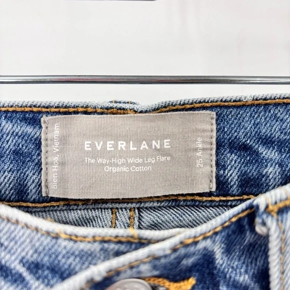 Everlane The Way High Wide Leg Flare Jeans Size 25 - Picture 3 of 8